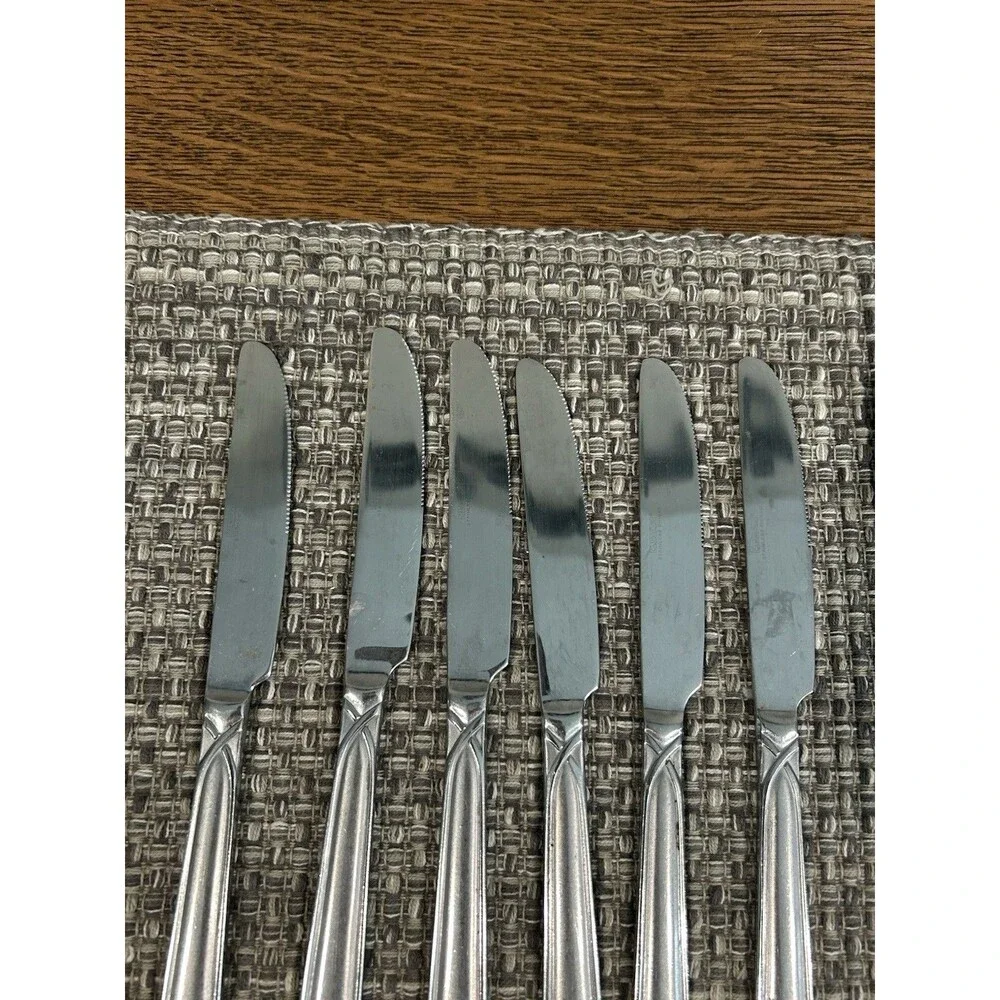 Cambridge Crossroad Sand Dinner Knives Stainless Steel Flatware Set Of 10